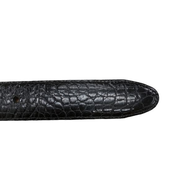 Brighton Women\'s Sz 32 Belt Black Croc Pattern #24703 Sliver Hardware Buckle main image 4